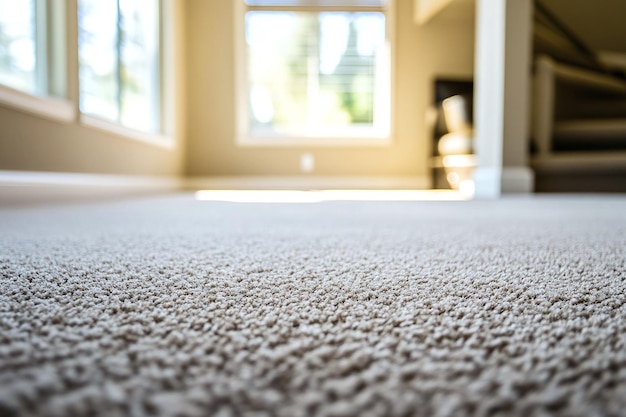 Photo living room with plush carpet flooring