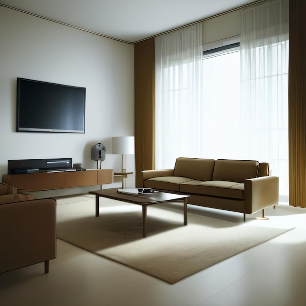 A living room with a television and a couch with a sign that says " the word " on it.