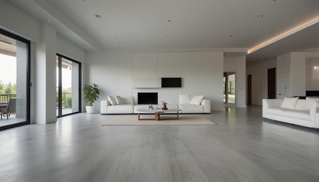 a living room with a white couch and a white sofa