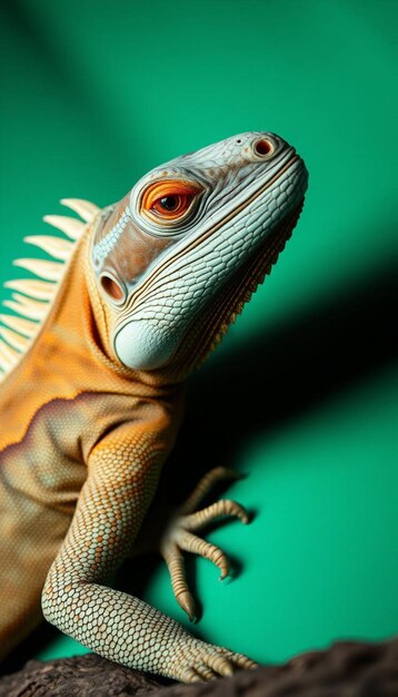 Photo a lizard is sitting on a branch