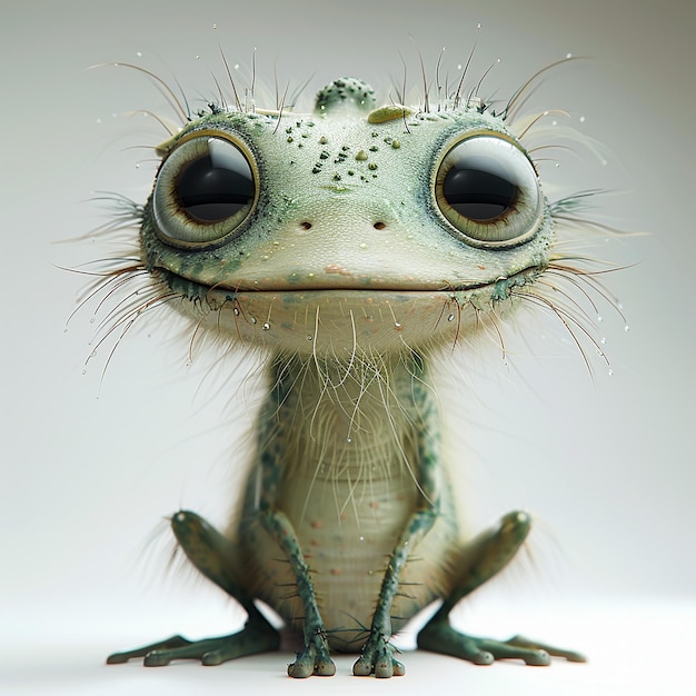 a lizard with a green head and a white background