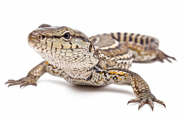 Photo a lizard with a white background and a white background