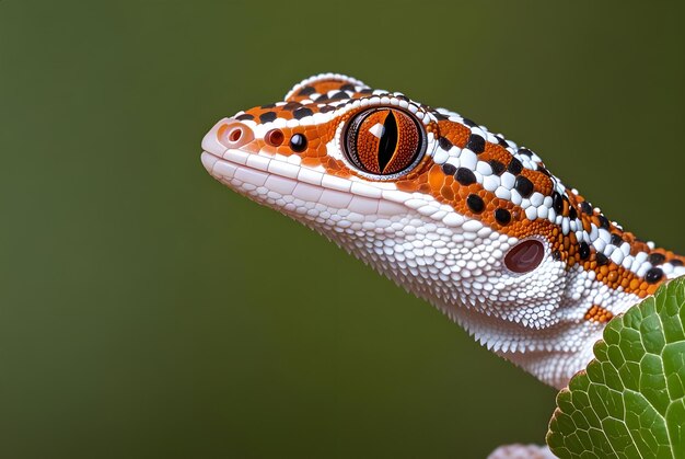 Photo a lizard with a white and black spots on its head