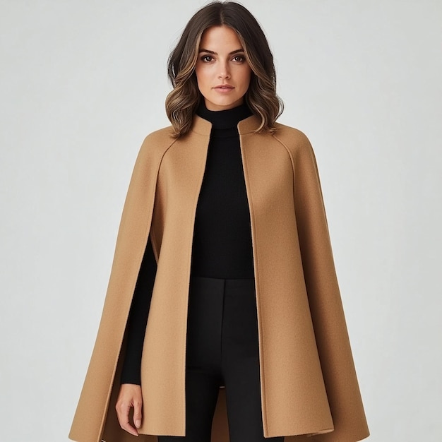 Photo lk bennett wool blend cape coat offers a modern twist on the classic cape design with a stylish silhouette v 61 job id e9c2b8dafd8145eeab6f8b328671a29f