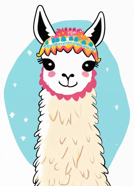 Photo a llama wearing a hat with the words alpaca on it