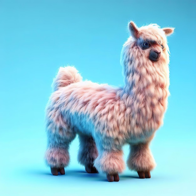 A llama with a blue background