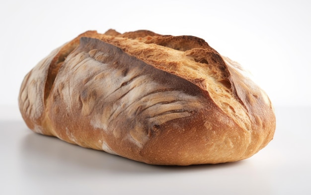 A loaf of bread baking bread on white background homemade bread ai generated