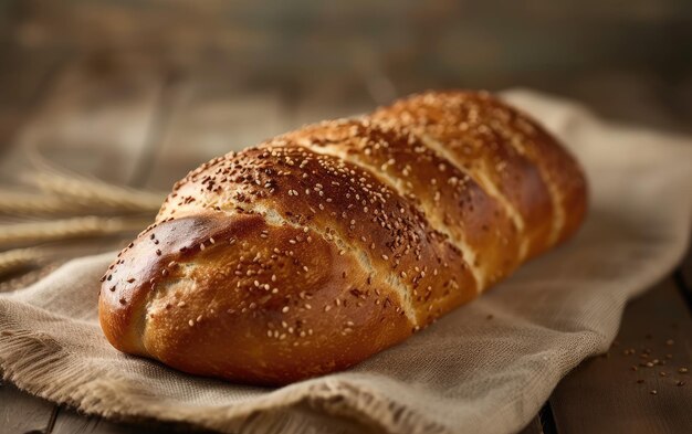 A loaf of bread on the traditional background professional advertising food photo ai generated