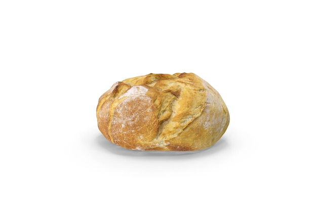 A loaf of bread on a white background.