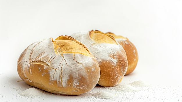 Photo a loaf of bread with a bagel on it and a bagel on the left