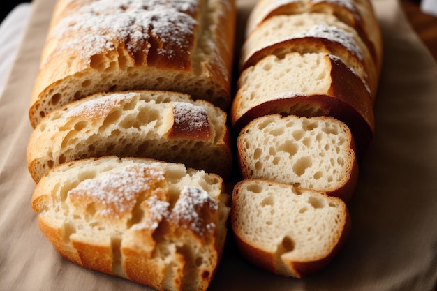 A loaf of bread with holes cut into the middle.