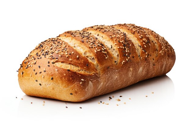 A loaf of bread with sesame seeds on it