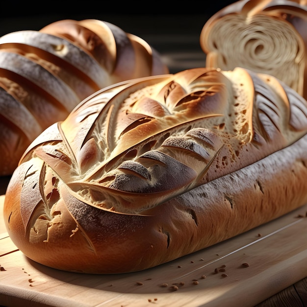 a loaf of bread with the word  bread  on it