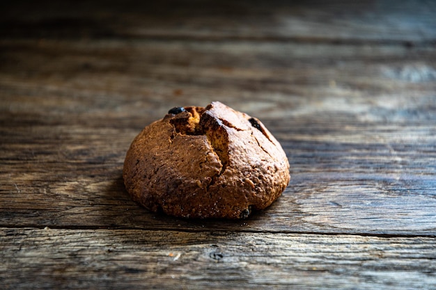 A loaf of bread on a wooden table