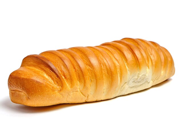 Loaf loaf on white background.Freshly baked bread.