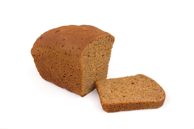 Loaf of russian brown bread isolated on a white background cutout