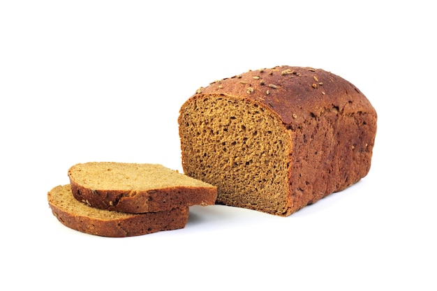 Loaf of rye bread with slices