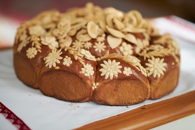 A loaf of Ukrainian national bread. A loaf of Ukrainian national bread for a wedding ceremony.