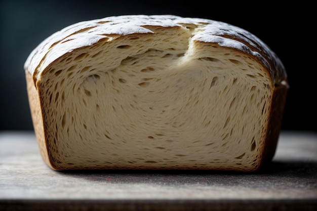 A Loaf Of White Bread Sitting On Top Of A Table