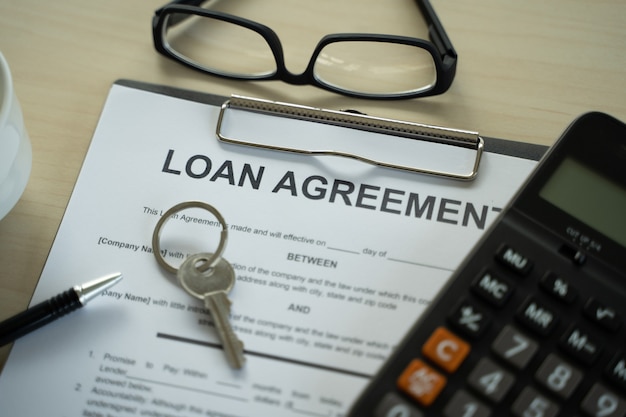 Photo loan business and finance business loan agreement real estate, home loan and investments