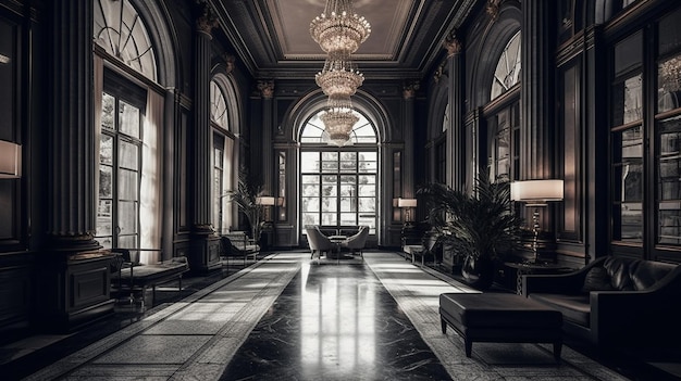 The lobby of the hotel at the ritz carlton