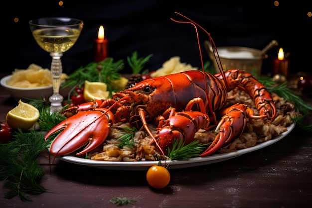 Lobster Fra Diavolo christmas Dinner Food Photo