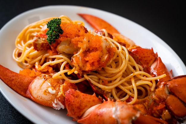 lobster spaghetti with shrimp egg