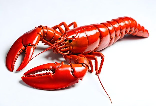 Photo a lobster with a red shell on its head