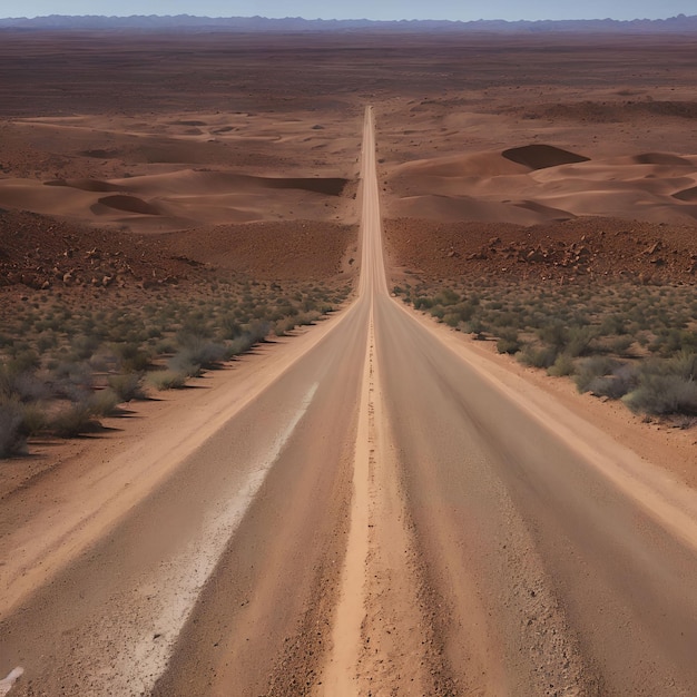 Local dirt road in lonely desert generative art by AI