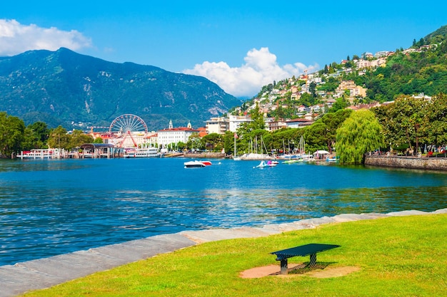 Locarno town promenade Lake Maggiore