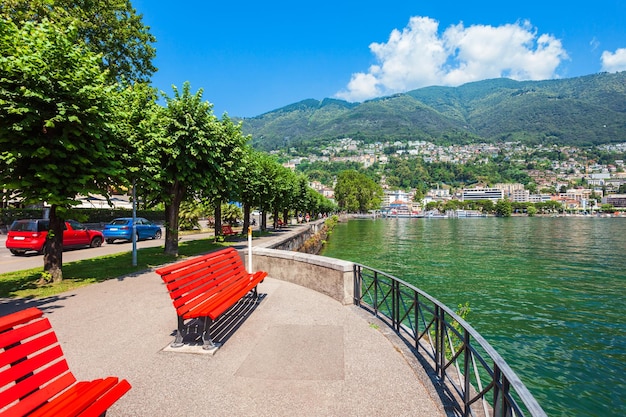 Locarno town promenade Lake Maggiore