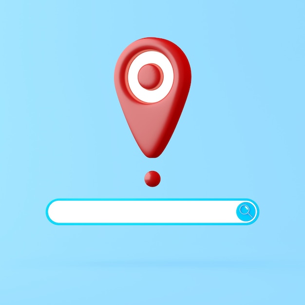 Location icon for search some place. 3d rendering