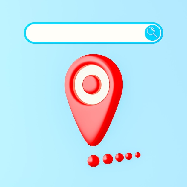 Location icon for search some place. 3d rendering