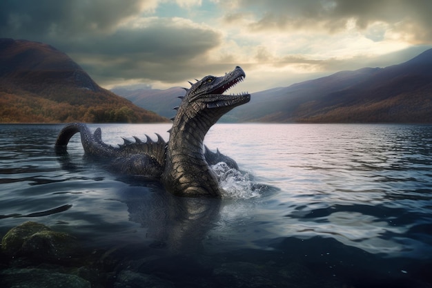 Loch ness lake monster Generate Ai