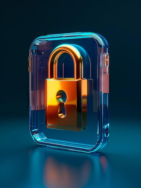 A lock on a blue background