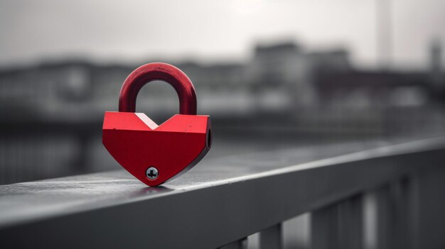 Lock in Your Love Forever with our Red HeartShaped Lock A Symbol of Undying Commitment