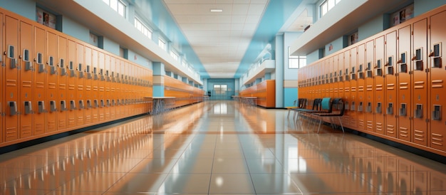 lockers on School corridor