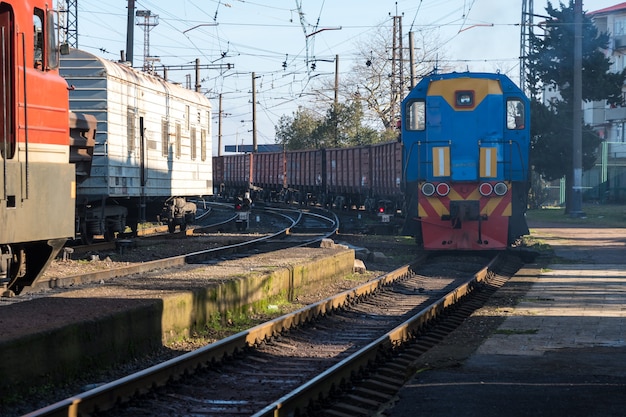 Locomotive at the railway station, Poti, Georgia.