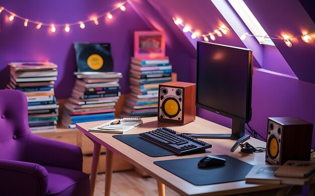 Photo lofi desktop room interior design