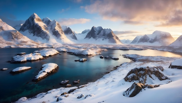 Lofoten island Norway Looking for perfect mixer of Winter and Spring Generative AI