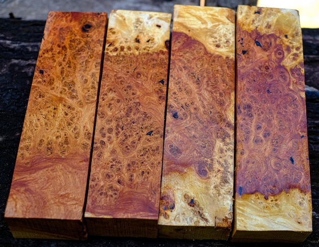 Log afzelia burl wood striped