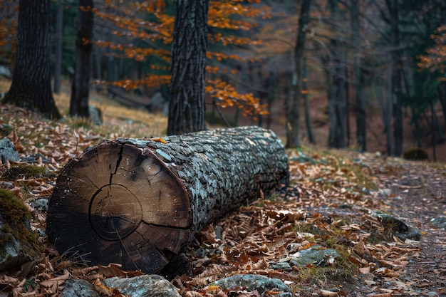 Photo a log with a circle in the middle of it