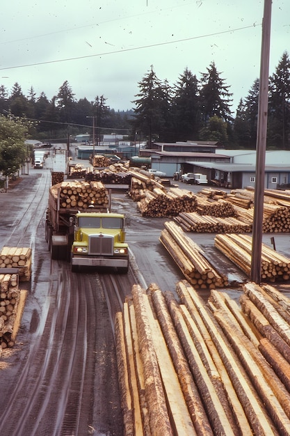 Photo logging truck in action efficient timber transport and heavyduty hauling for forestry and logging