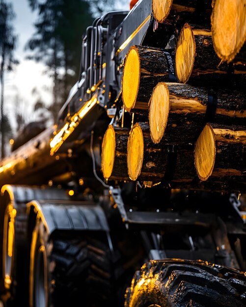 Photo logging trucks essential heavyduty vehicles for timber transportation forestry and sustainable l