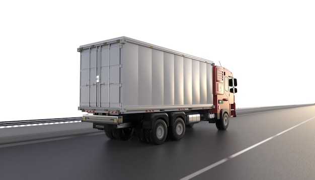 Logistic van trailer truck or lorry on highway