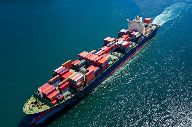 logistics business transportation by ship flight open sea service import and export international 