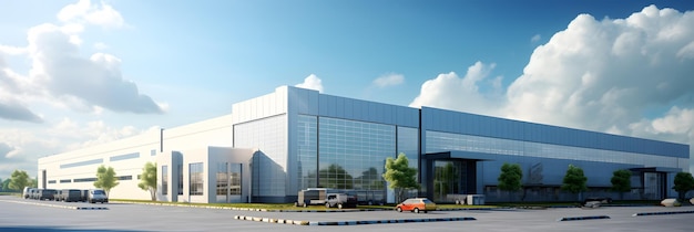 logistics center headquarters or large office under city