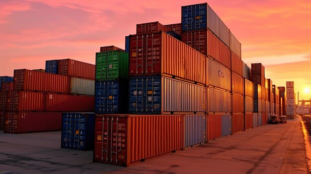 Logistics and transportation Industrial Container Cargo freight ship Generative AI