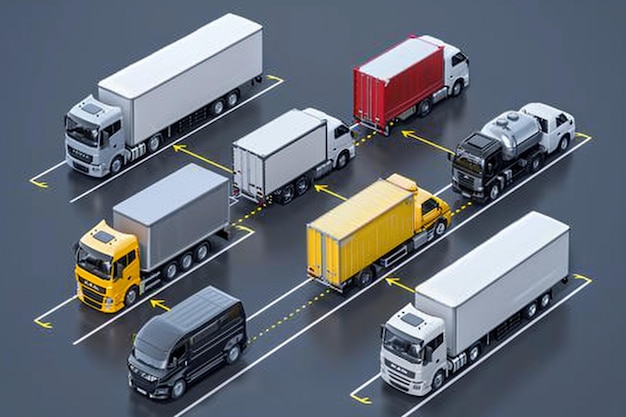 Logistics transportation infografic flowchart