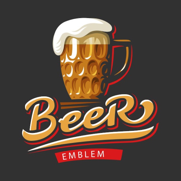 a logo for beer is on a black background